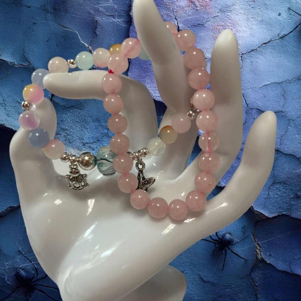 Rose Quartz Pink Beaded Bracelet